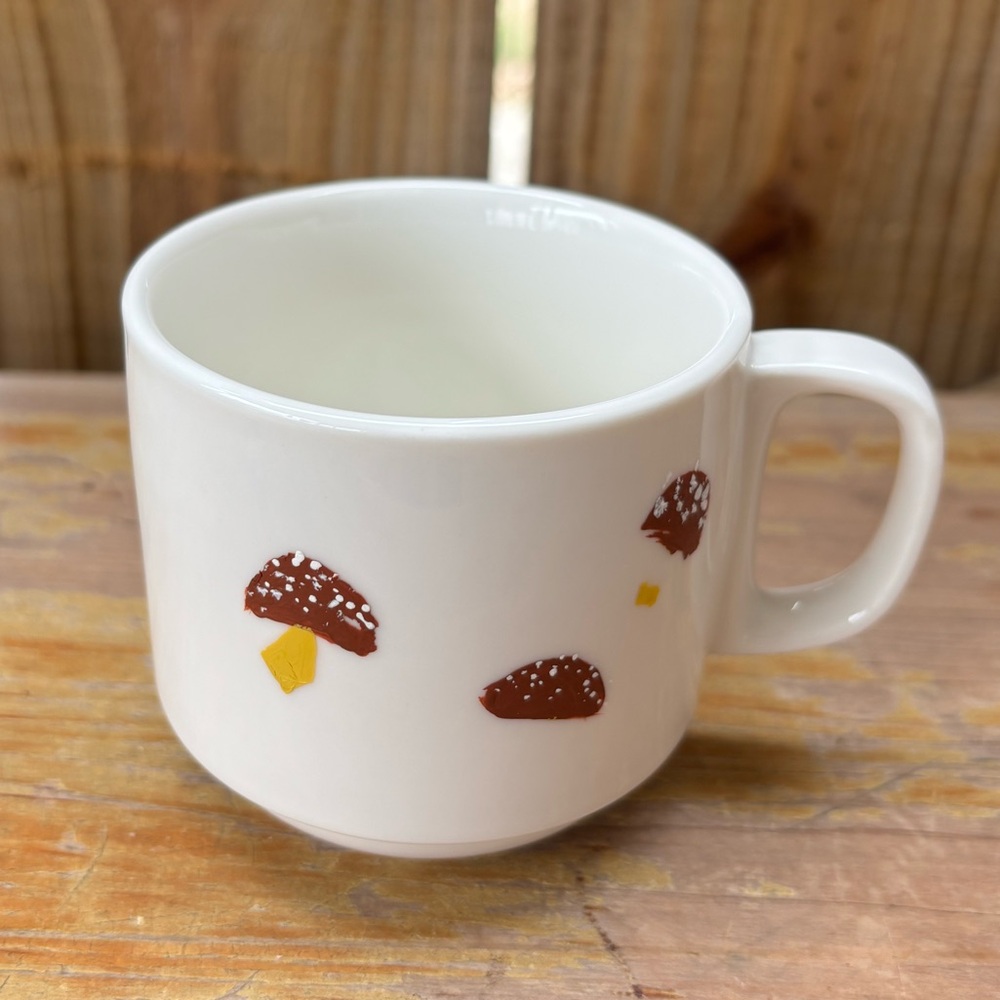 Brew To A Tea BTaT Stackable 8oz Tea Cup Hand Painted with Mushrooms